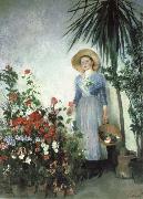 Olga Boznanska In the Hothouse Norge oil painting reproduction